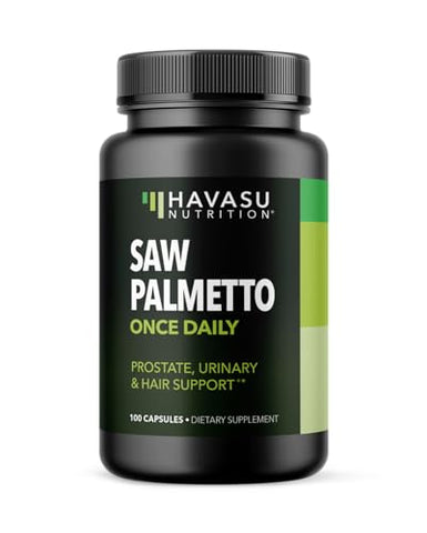 HAVASU NUTRITION - Saw Palmetto para a Saúde da Próstata Masculina | Suporte para a Próstata Masculina | Potente Saw Palmetto para DHT, Saúde Urinária e da Próstata | Fornecimento de mais de 3 Meses de Saw