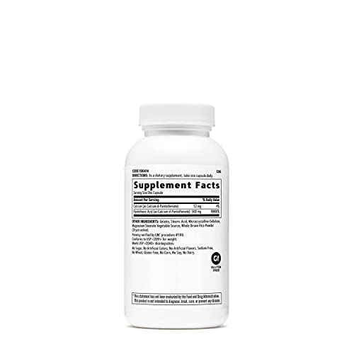 Ácido Pantotênico 500mg, 100 Cápsulas, Suporte no Metabolismo Energético - GNC