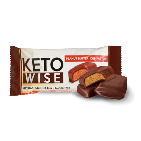Fat Bombs – Snack Amigável à Dieta Keto com Chocolate e Óleo MCT – Baixo teor de gordura, baixo teor de carboidratos – 10g de gordura, 1g de carboidratos líquidos | Bombons de Manteiga de Amendoim, 16 unidades (Pacote de 1) - Keto Wise