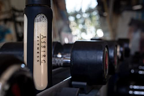 Asbirg - Shaker de Vidro para Fitness | Garrafa para Bebidas com Esfera de Mistura | Preto | 500ml