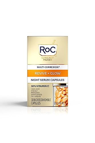 Multi Correxion Revive Glow – Cápsulas de Vitamina C Pura 20% para Clareamento, Manchas Escuras e Textura, 30 unidades - RoC