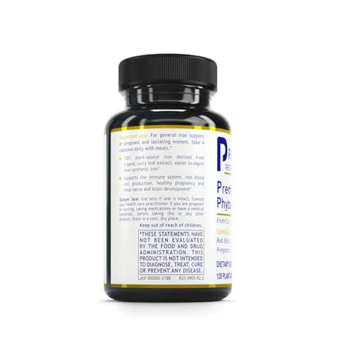Phyto-Iron – Ferro à base de plantas para homens | 100% natural | Alta absorção | Fortaleça sua saúde | 60 cápsulas - Premier Research Labs