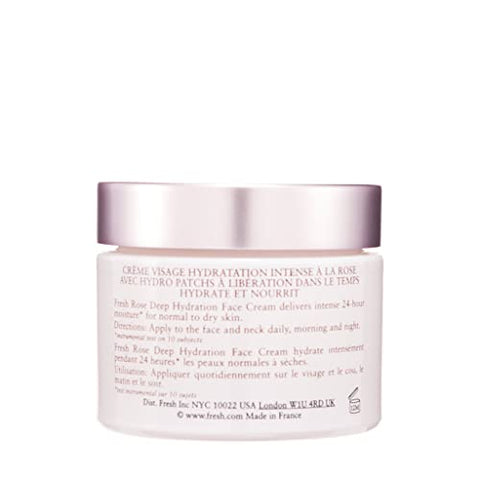 Creme facial hidratante profundo Fresh Rose – pele normal a seca, 1,6 onças (45g)
