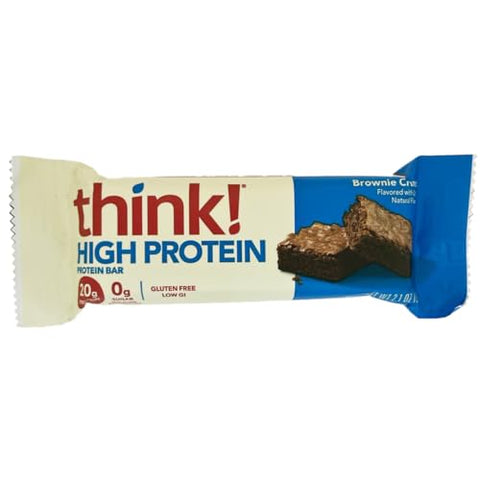 Think Products - ThinkThin Bar Brownie Crunch – 10 Barras | Snack Saudável | 150g por Barra