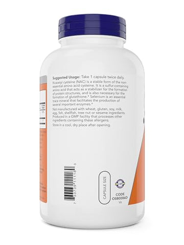 NOW Foods - Now NAC 600 mg, 400 Cápsulas Vegetais (Pacote com 2), N-Acetil Cisteína com Selênio – Compre Online