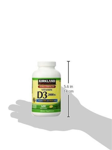 KIRKLAND - Kirkland – Vitamina D-3 Extra Forte 2000 UI 600 Cápsulas Soft Gel – Compre Agora!