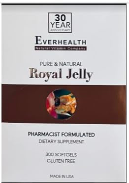 Geléia Real Vital 1000mg (300 Cápsulas) Suplemento Dietético Autêntico de Qualidade Pura e Genuína Há Mais de 30 Anos - EVERHEALTH