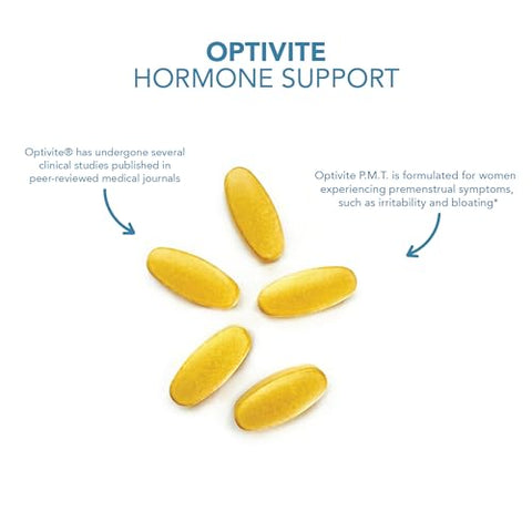 Optimox - Optivite PMT – Suporte para TPM em Mulheres, Equilíbrio Hormonal, Multivitamínicos Femininos, Alívio da TPM, Suplemento de Magnésio – 180 Comprimidos