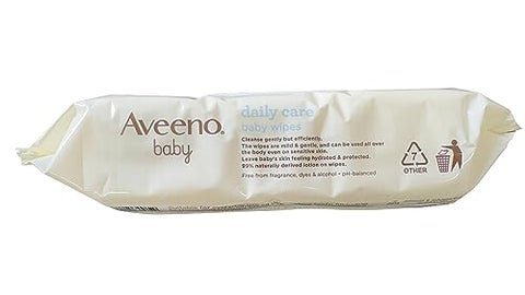 Aveeno - AVEENO Baby Lenços Umedecidos Diários – Limpeza Suave e Eficiente – Essenciais para Bebês – 72 Lenços, Tampa em Cada Embalagem, Pacote com 6 (432 Lenços no Total)