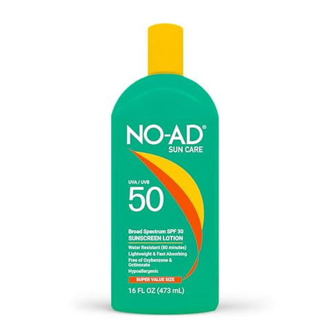 Protetor Solar NO-AD FPS 50 | Hipoalergênico | Proteção UVA/UVB de Amplo Espectro | Resistente à Água | Octinoxate | 100g