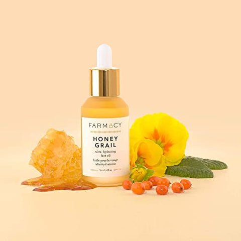 Honey Grail Óleo Hidratante Facial para Pele Seca, Linhas Finas – Hidratante Facial com Mel para Pele Seca – 30ml - Farmacy