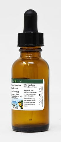 Extrato Líquido Glicerado de Fórmula de Espinheiro, Matricária, Alho e Mais (1:5) – Sabor Morango (30 ml, ZIN: 523677) – Kit com 2 - Terravita