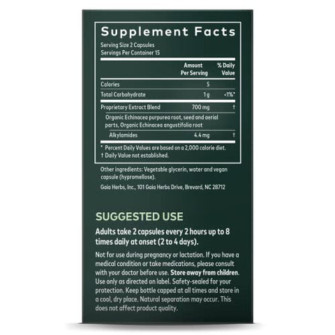 Echinacea Supreme – Suporte Imunológico – Mistura de Echinacea Purpurea e Echinacea Angustifolia para Fortalecer o Sistema Imunológico – 30 Cápsulas Líquidas Veganas de Fitoterapia (15 Dias) - Gaia Herbs