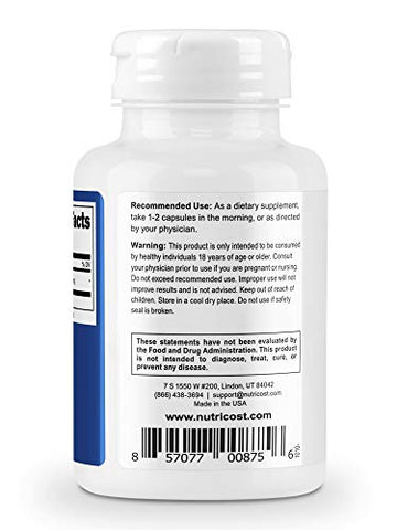 CDP Choline (Citicoline) 300mg – 120 Cápsulas Vegetarianas – Sem OGM, Amigável aos Vegetarianos, Livre de Glúten - Nutricost