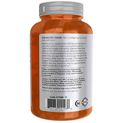 NOW Foods - Now Foods MCT Oil Softgels 1.000 mg – 150 Unidades (Pacote com 2) | Óleo de Coco Concentrado | Energia e Saúde | Alta Qualidade