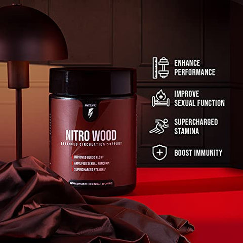 Nitro Wood – Suporte à Saúde do Fluxo Sanguíneo | Suplemento de Óxido Nítrico | Suporte Natural ao Sistema Imunológico | (60 Cápsulas Vegetarianas) - InnoSupps