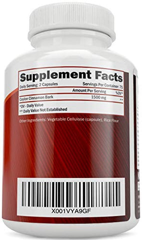 Purely Holistic - Cápsulas de Canela Ceylon Pura Holística 1500mg, 150 Cápsulas Veganas de Canela, Suprimento de 75 Dias (25%% Mais Porções), Suplemento de Canela Ceylon Verdadeira do Sri Lanka