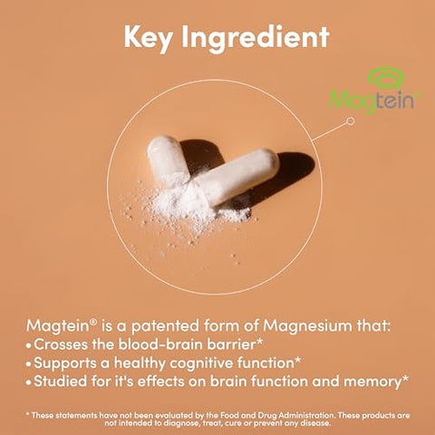 Double Wood Supplements - Cápsulas de Magnésio L Treonato (Magtein) – Suplemento de Alta Absorção – Forma Bioativa para Suporte do Sono e Função Cognitiva – 2.000 mg – 100 Cápsulas