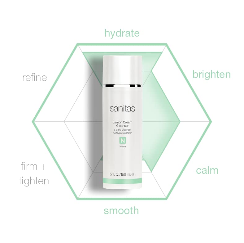 Skincare – Creme de Limpeza de Limão, Limpeza Enriquecedora, Vitamina C, Vitamina E, Óleo de Jojoba, 150g - Sanitas