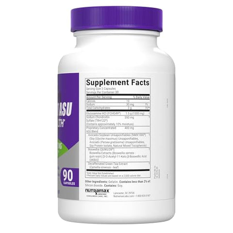 Nutramax Laboratories - Suplemento Cosamin ASU para Saúde das Articulações – Fórmula Avançada e de Ação Rápida, 90 Cápsulas