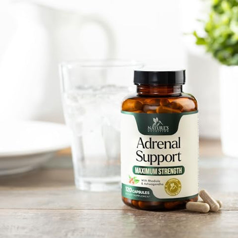 Nature's Nutrition - Suplemento de Suporte Adrenal – Fórmula Potente para Energia e Equilíbrio Hormonal