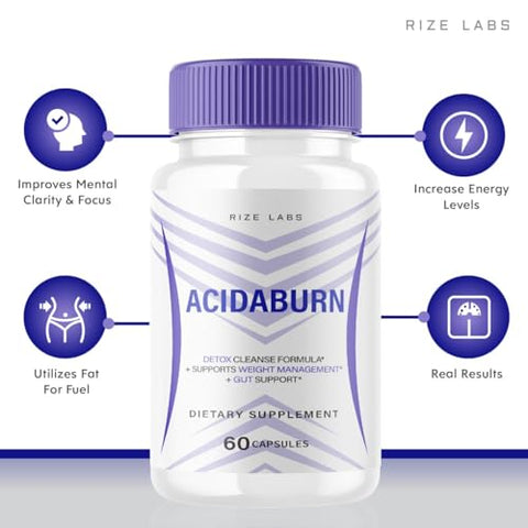 rize labs - Acidaburn Capsules – Fórmula Avançada para Perda de Peso Saudável – Estilo de Vida Ativo para uma Vida Melhor – Máxima Potência – Avaliações (60…)
