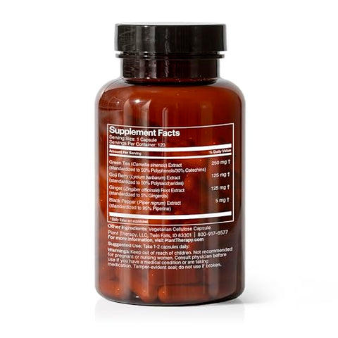 Cápsulas Herbal para Acelerar o Metabolismo, Otimizar Queima de Gordura – 60 cápsulas - Plant Therapy