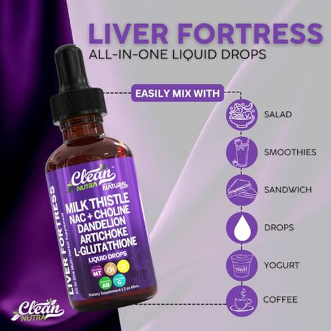 Clean Nutraceuticals - Desintoxicação do Fígado com Cardo de Leite e NAC – Limpeza Potente – 60 Cápsulas