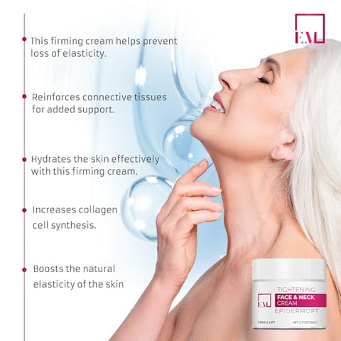 EpidermOpt - Creme Firmador para Pescoço: Tonifica, Firmeza, Melhora a Aparência – 50ml Hidratante para Efeito Lifting Instantâneo
