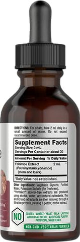 Extrato Líquido de Casca de Yohimbe | 60 ml | Suplemento para Homens e Mulheres | Gotas de Tintura Livre de Álcool | Vegetariano, Não-OGM e Sem Glúten - Horbäach