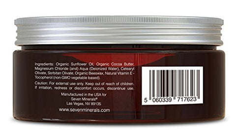 Creme Natural de Magnésio para Alívio da Dor, Cãibras nas Pernas e Sono – 100g - Seven Minerals
