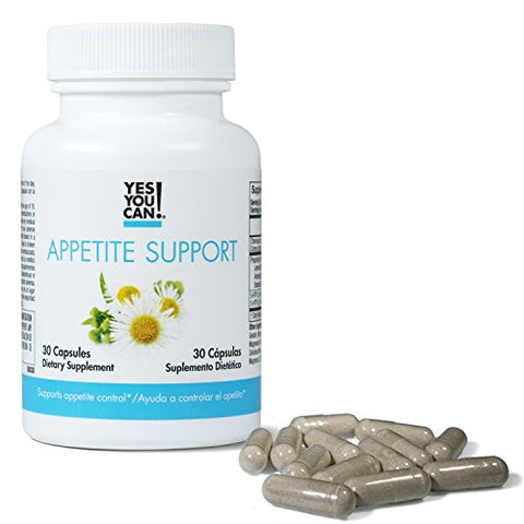 Suporte ao Apetite para Gerenciamento de Peso Corporal – Relação Saudável com a Alimentação – Ingredientes Naturais: 5-HTP, Melissa, Extrato de Camomila – 30 Cápsulas, 1 Pacote - Yes You Can!