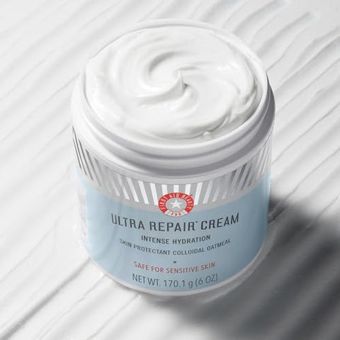 Ultra Repair Cream – Hidratante Intenso para Rosto e Corpo – Fortalece a Barreira da Pele, Alivia Instantaneamente a Pele Seca e Eczema – 6 oz Bônus (177 ml) - First Aid Beauty