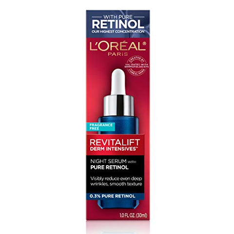 L'Oreal Paris - L’Oreal Paris Revitalift Serum Noturno 0.3%% de Retinol Puro, Reduz Rugas Profundas, Sem Fragrância 30ml Amostra Hidratante