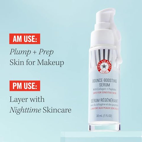 Serum Bounce Boosting com Peptídeos de Colágeno, Ajuda a Suavizar Linhas Finas e Rugas com Hidratação Preenchedora, 30 ml - First Aid Beauty