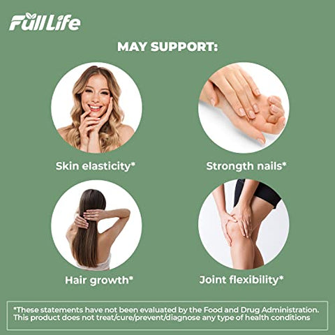 Reuma-Art Flex – Suplementos Naturais com Colágeno Bovino e Cúrcuma – Pele, Cabelo e Unhas Saudáveis – Kosher, Sem Glúten – 120 Cápsulas Vegetais - Full Life