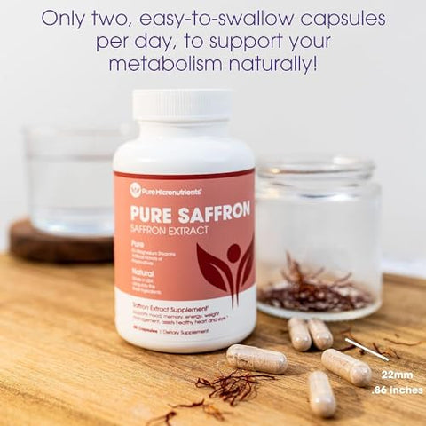 Pure Micronutrients - Saffron Supplements – Cápsulas de Extrato Puro de Açafrão – Aumente a Energia  Saffron