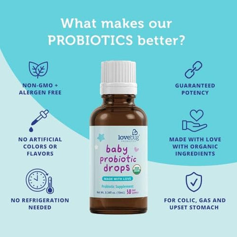 lovebug PROBIOTICS - Lovebug Probiótico Orgânico USDA Premiado para Bebês – Marca Lovebug
