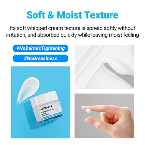 Creme Hidratante Intenso Real Barrier (Pote), Hidratante Facial para Pele Sensível, Hipoalergênico Hidratação Profunda Rápida para Pele Seca, Recuperação da Barreira Cutânea Danificada, Kbeauty 50g