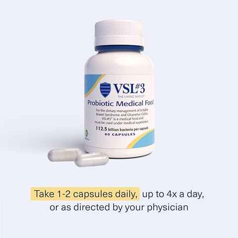 Probióticos para Saúde Digestiva, Cápsulas Probióticas, Alimento Médico para Suporte à Saúde Intestinal em Mulheres - VSL#3
