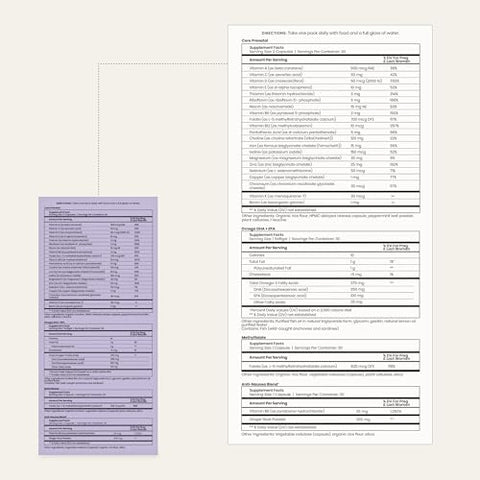 1º Trimestre – Ômega 3 Pré-natal para Mulheres – Sem Glúten, Laticínios e Soja – Não-OGM (30 Pacotes Diários de Comprimidos) - Perelel