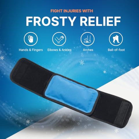 Cold Therapy Wrap (Regular) com Alça de 14″ – Kit com 2 – Compressa de Gelo em Gel Reutilizável Pequena para Lesões e Alívio da Dor, Mão, Arco do Pé, Punho, Cotovelo, Artrite - NatraCure