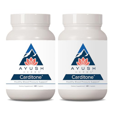 Carditone caplets, 60 Unidades (Pacote com 2) | Comprimidos para Saúde do Coração | Fórmula Natural | 120 Cápsulas - Ayush Herbs