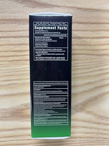 LPETWALK - Extrato de Folha de Verbasco 60ML – Líquido de Folha de Verbasco Orgânico em Gotas de Alta Absorção 98% para Mulheres e Homens – Herbal Goodness