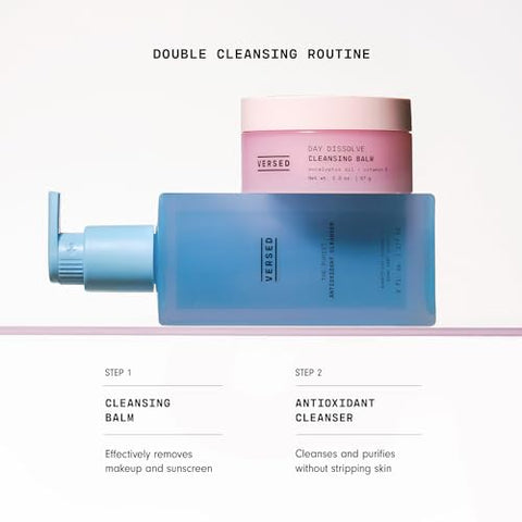 Day Dissolve Cleansing Balm – Bálsamo de Limpeza que Remove Maquiagem com Vitamina E e Óleo de Eucalipto para Acalmar a Pele – Limpeza Dupla à Base de Óleo com Óleo de Abacate e Jojoba (2.3 oz) - Versed
