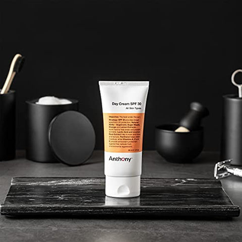 Creme Facial Masculino Anthony SPF 30 – Hidratante com Protetor Solar – Fórmula Leve para Todos os Tipos de Pele – 30g