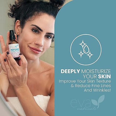 Soro de Colágeno Peptídeo Eva Naturals – Anti-Envelhecimento, Corretor de Manchas Escuras, Hidratante para a Pele, Unissex, 60ml