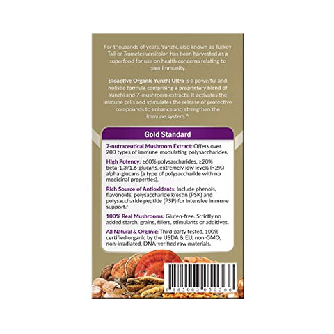 Bioactive Organic Yunzhi/Turkey Tail Ultra – Suplemento de 8 Cogumelos Medicinais, Cordyceps, Maitake, Reishi, Agaricus blazei Murill, Shiitake, para Saúde – USDA Orgânico - LABO Nutrition