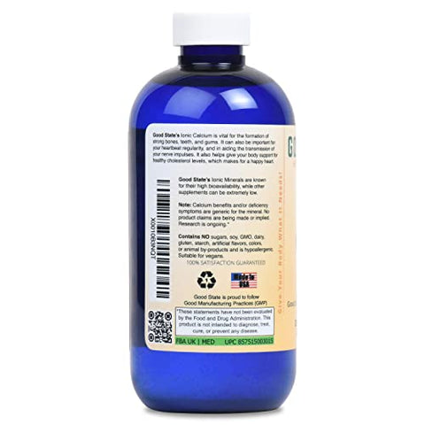 Cálcio Líquido Iônico (96 porções de 144 mg elemental, mais 2 mg de ácido fúlvico – 240 ml) - Good State