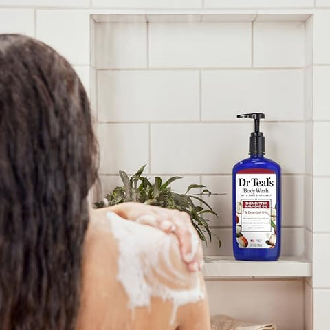 Dr Teal's - Dr Teal’s Body Wash com Sal de Epsom Puro e Manteiga de Karité – Hidratante e Relaxante – 500ml